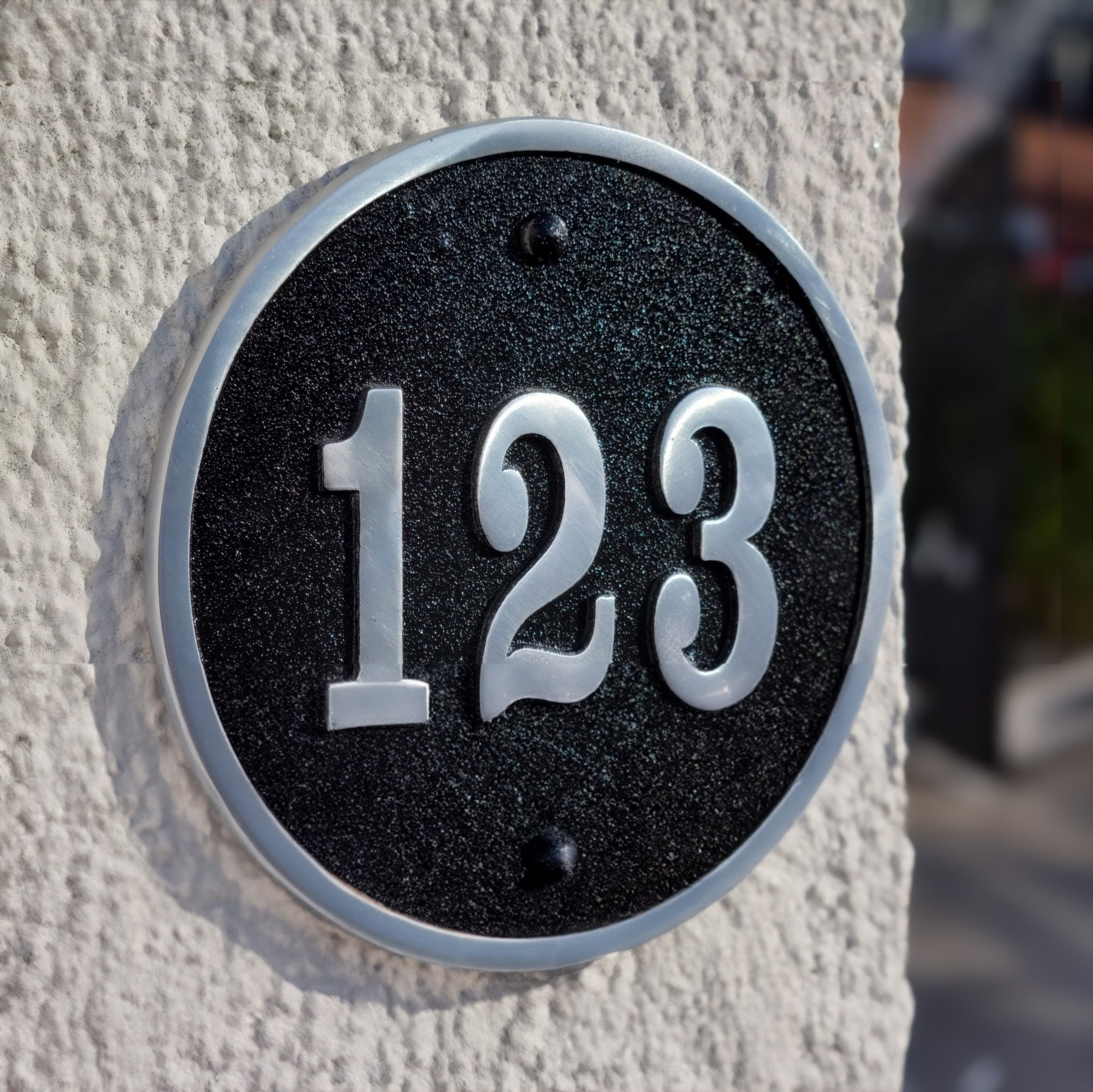 Medium Round Modern Style House Number Sign - The Metal Foundry