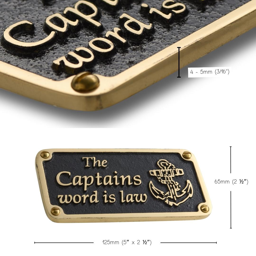Nautical 'Captain’s Word' Sign - The Metal Foundry