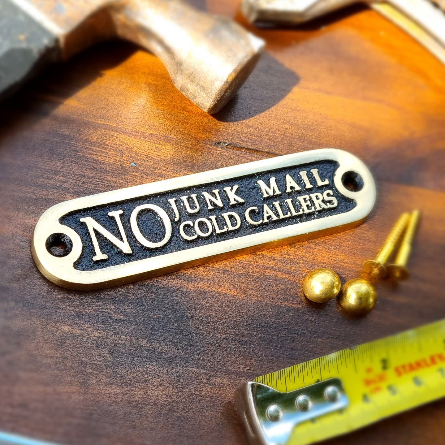'No Junk Mail, No Cold Callers' Door Sign - The Metal Foundry