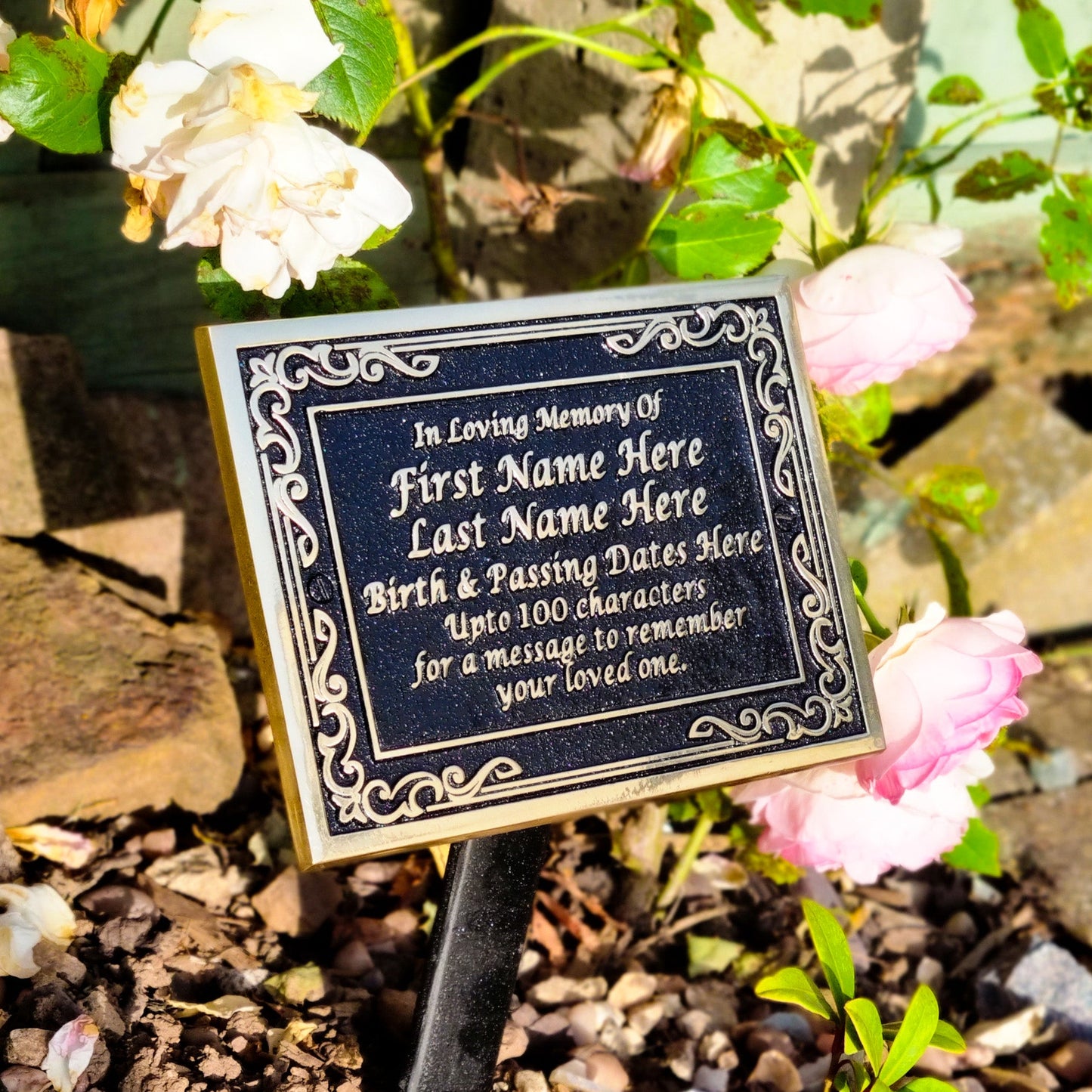 Ornate Personalised Memorial Plaque - The Metal Foundry