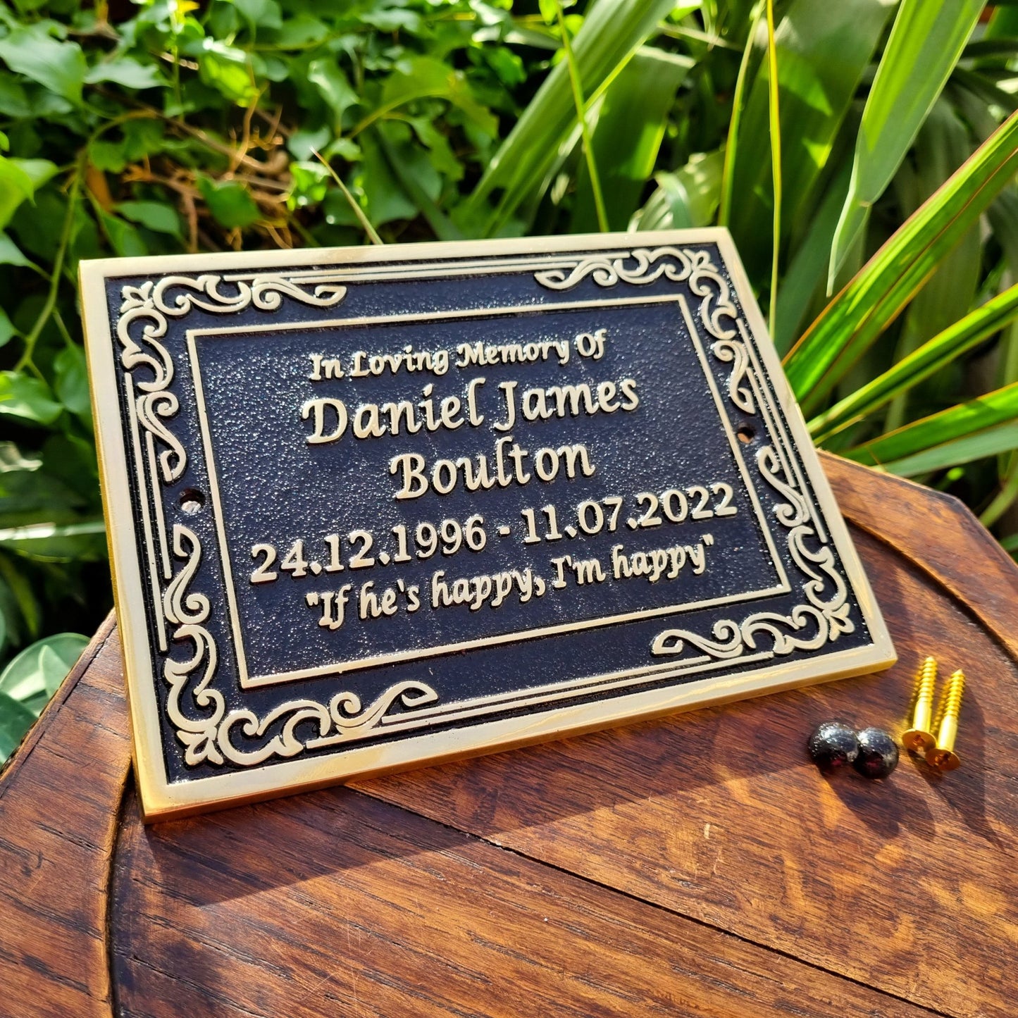 Ornate Personalised Memorial Plaque - The Metal Foundry