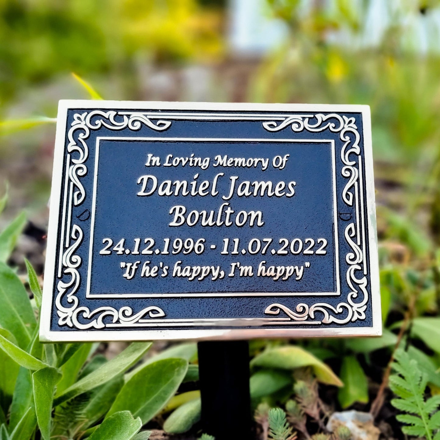 Ornate Personalised Memorial Plaque - The Metal Foundry