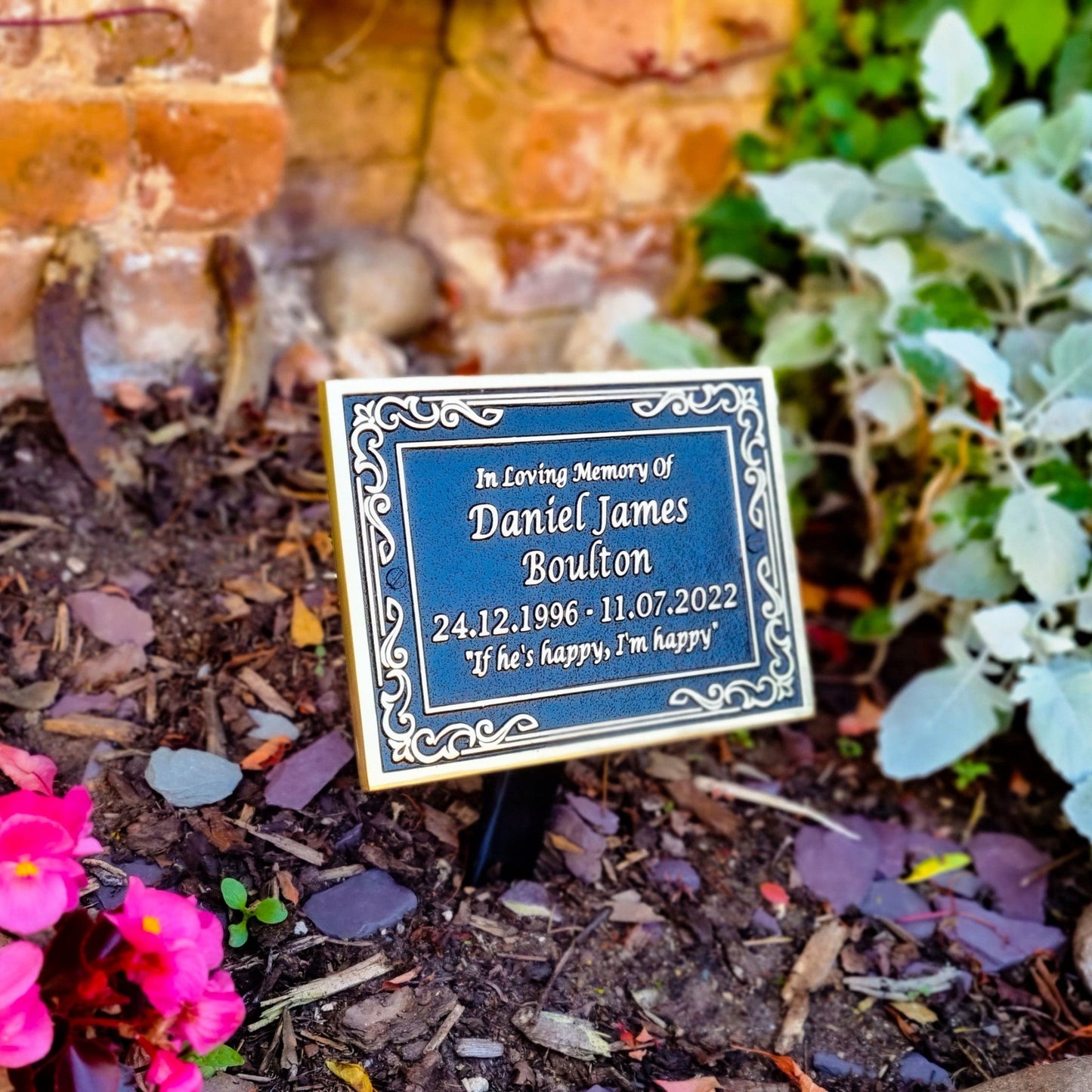 Ornate Personalised Memorial Plaque - The Metal Foundry