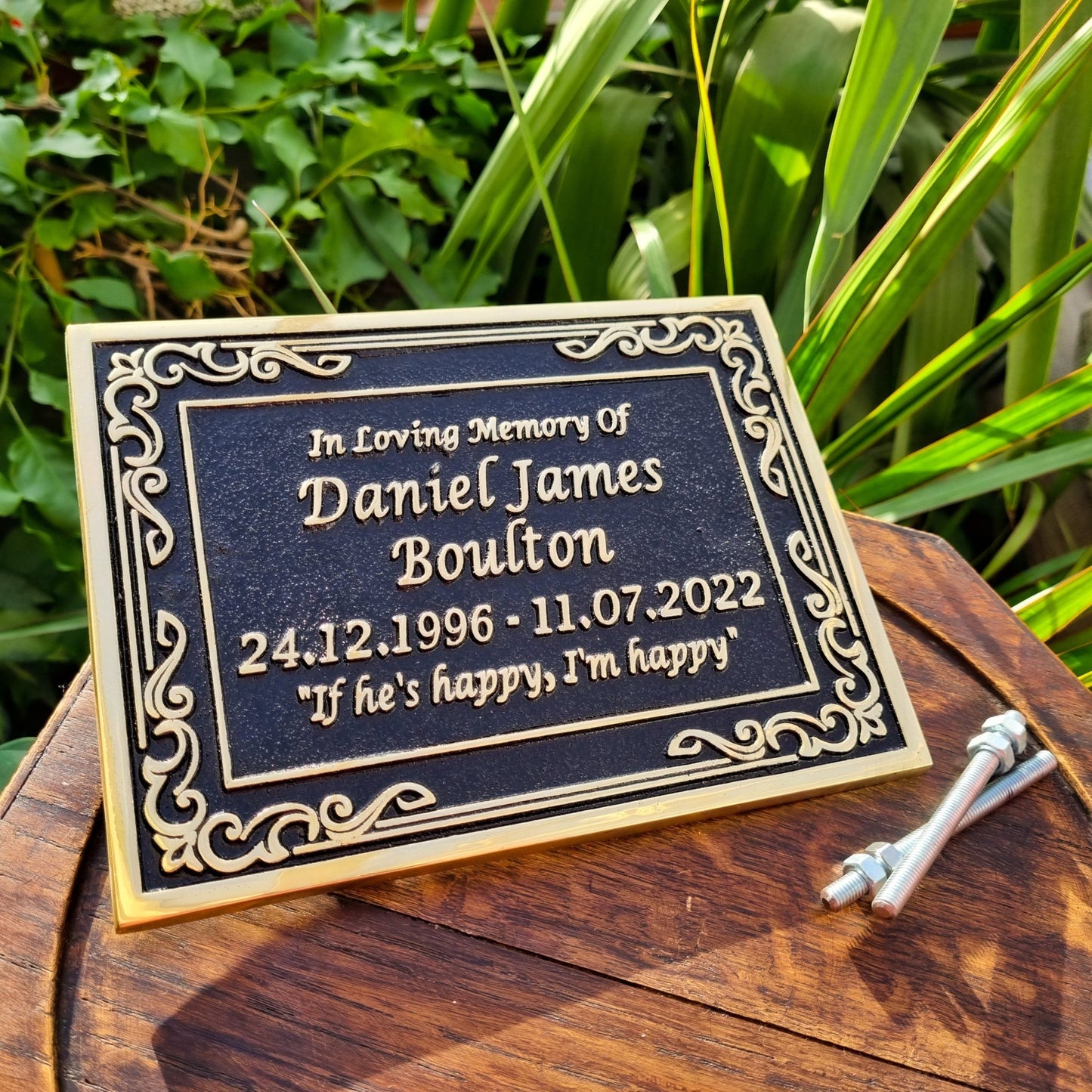 Ornate Personalised Memorial Plaque - The Metal Foundry