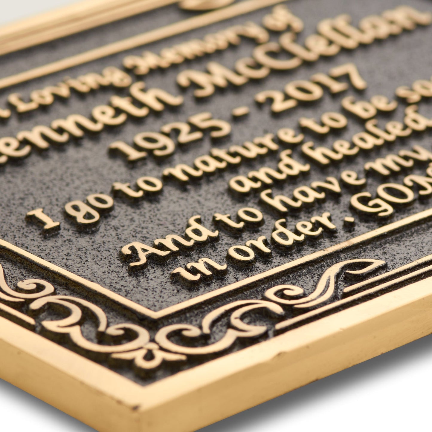 Ornate Personalised Memorial Plaque - The Metal Foundry