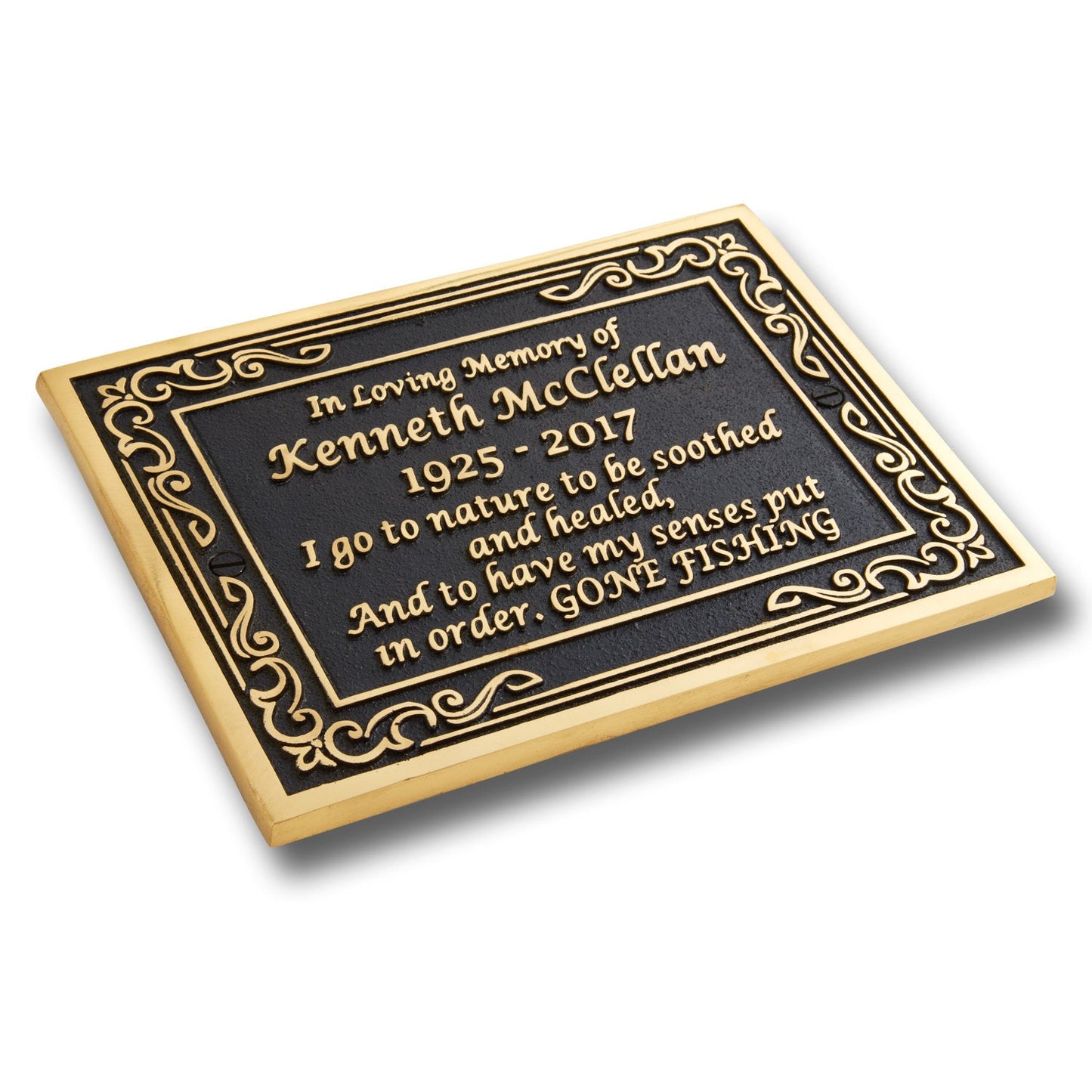 Ornate Personalised Memorial Plaque - The Metal Foundry