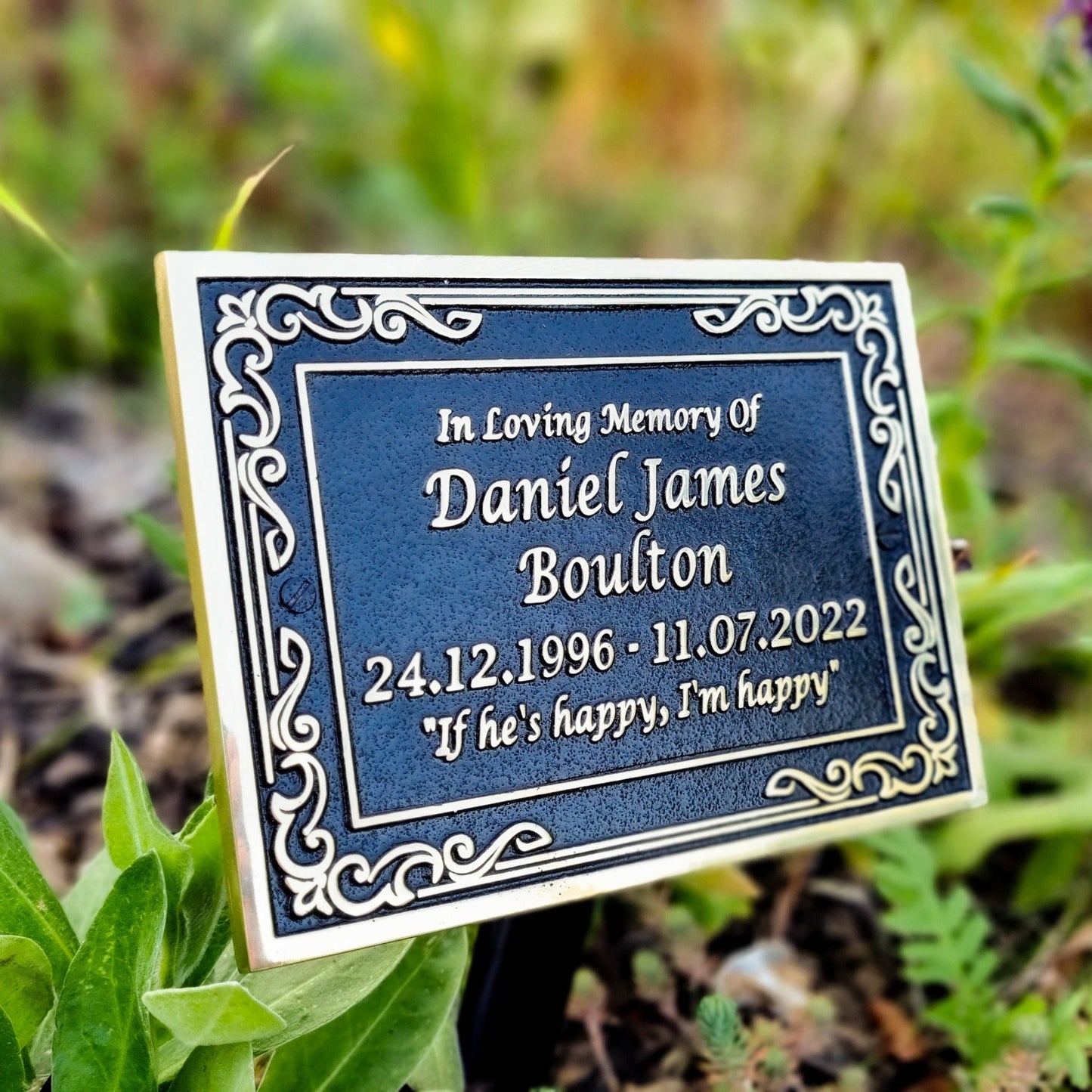 Ornate Personalised Memorial Plaque - The Metal Foundry