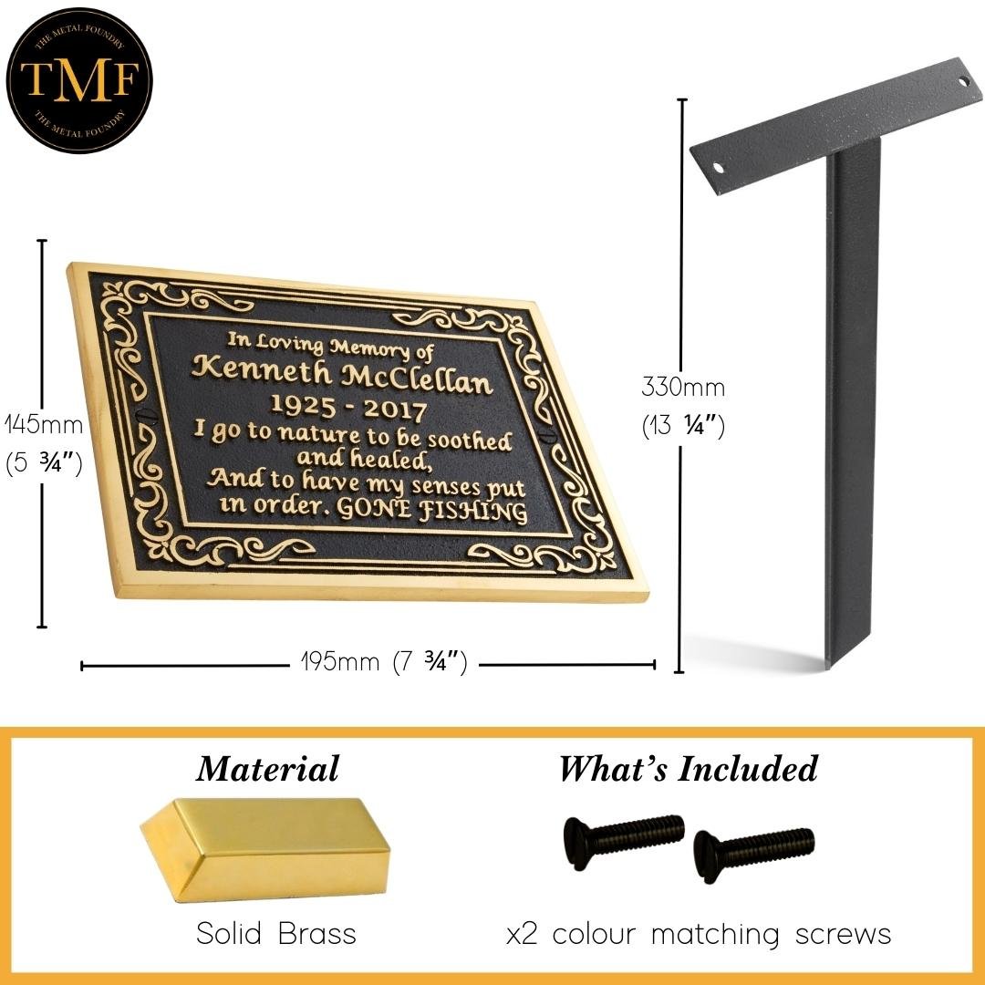 Ornate Personalised Memorial Plaque - The Metal Foundry