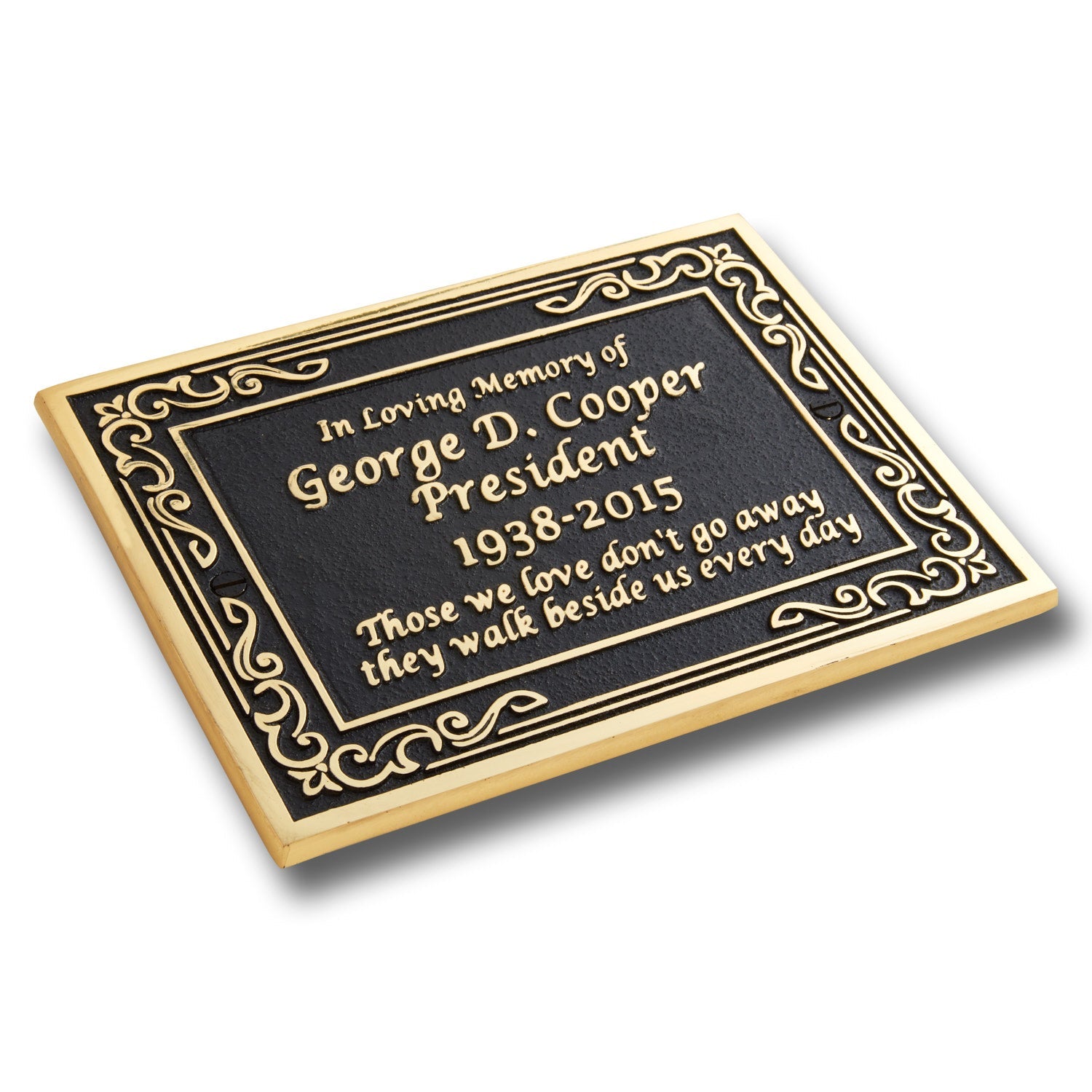 Ornate Personalised Memorial Plaque - The Metal Foundry