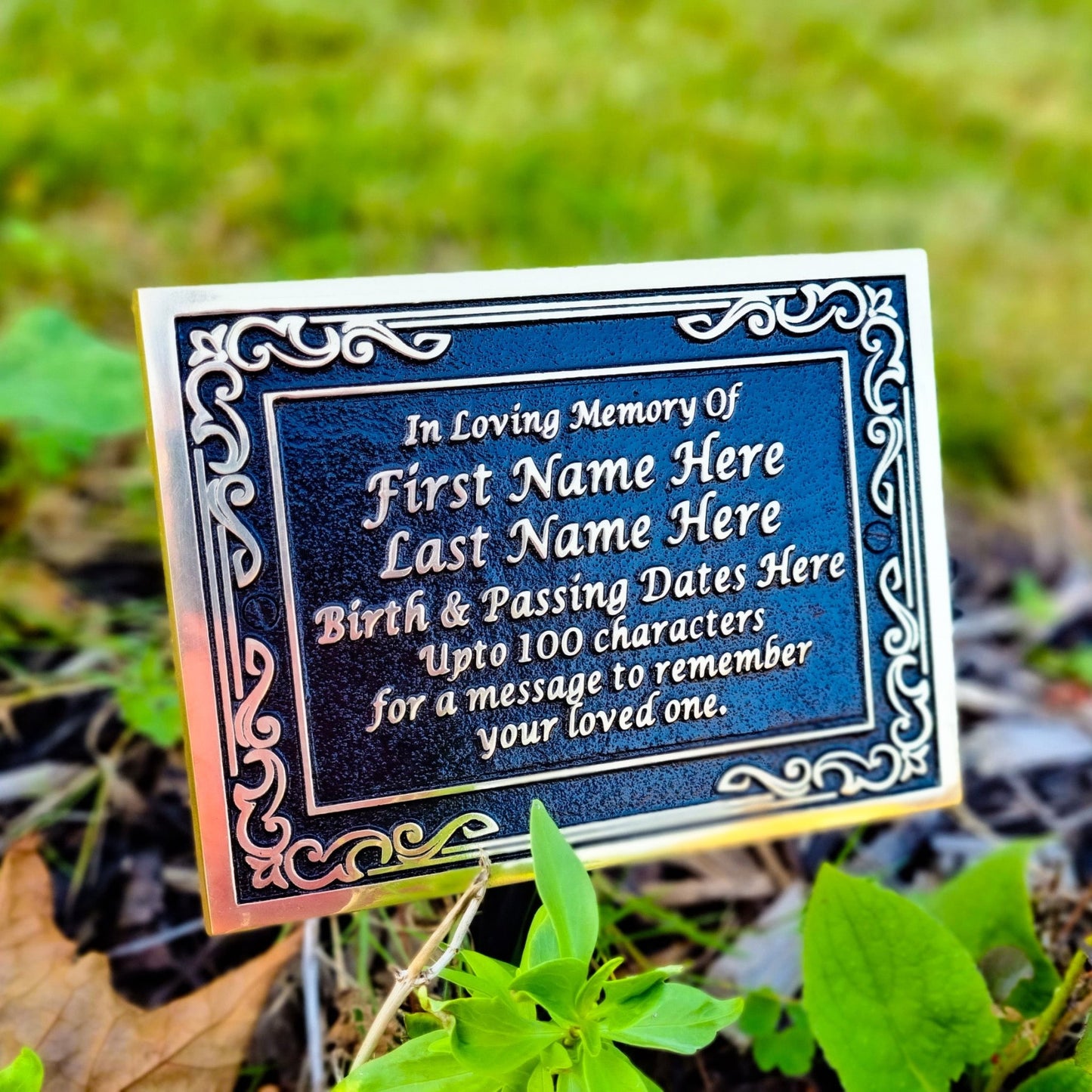 Ornate Personalised Memorial Plaque - The Metal Foundry