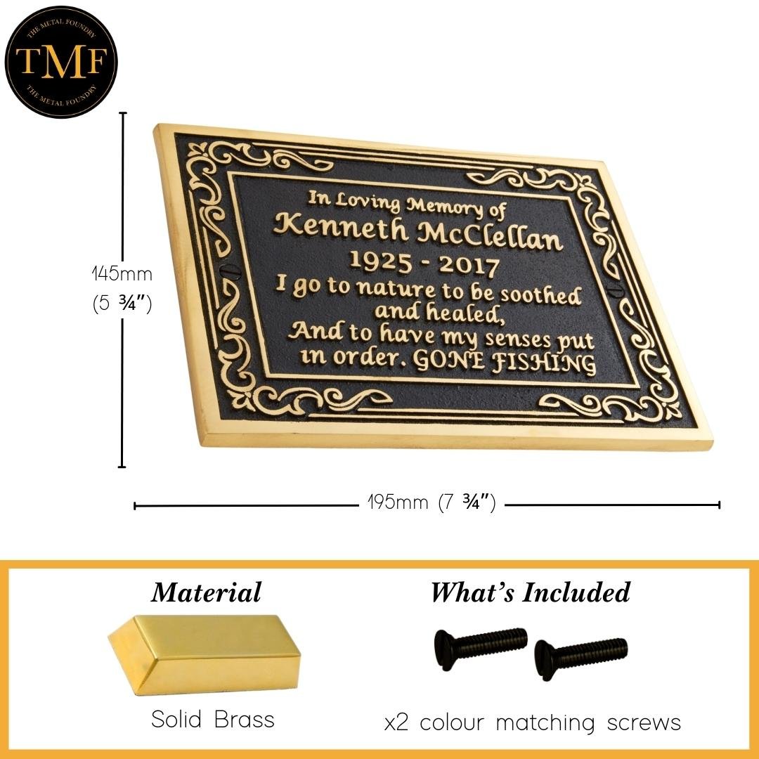 Ornate Personalised Memorial Plaque - The Metal Foundry