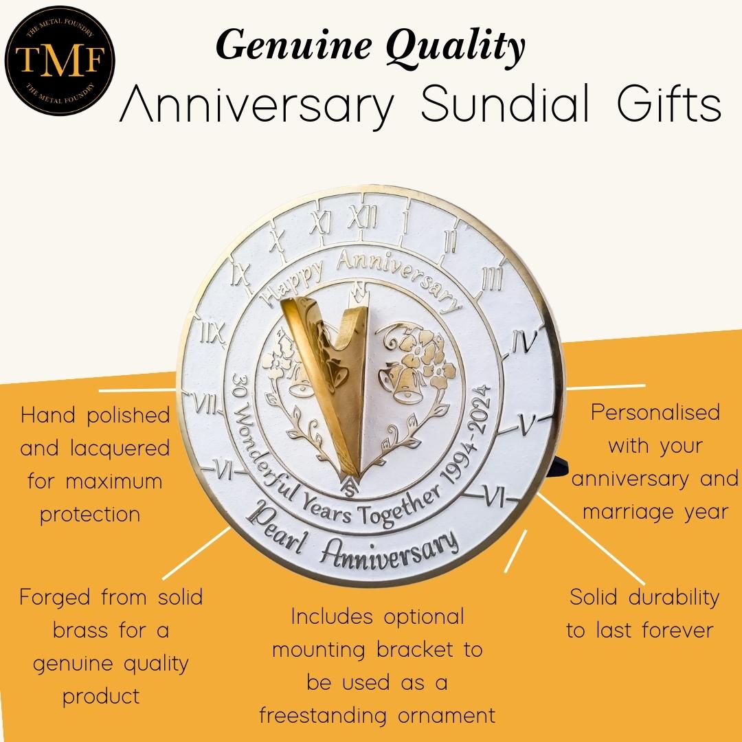 Pearl 30th Anniversary Sundial Gift - The Metal Foundry