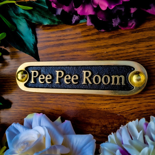 'Pee Pee Room' Door Sign - The Metal Foundry