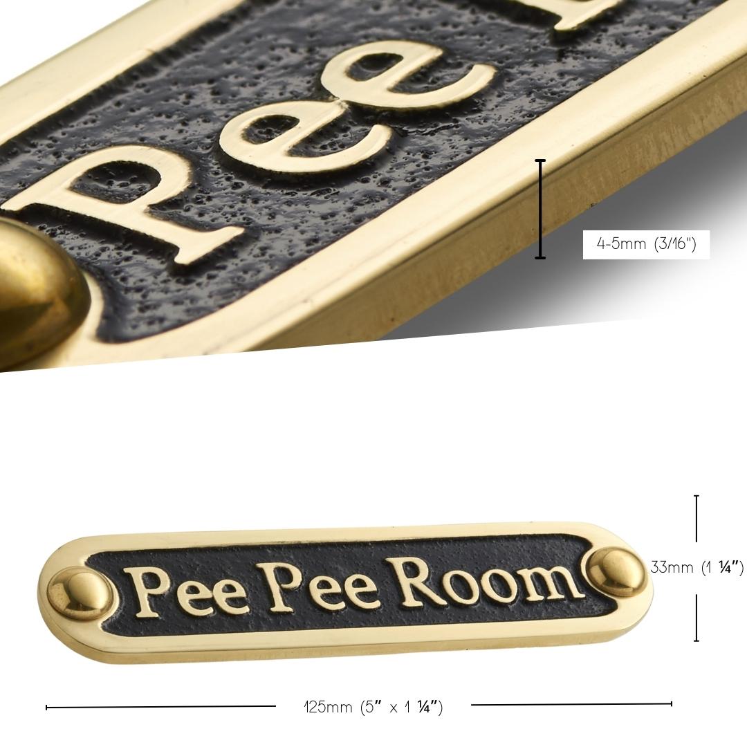 'Pee Pee Room' Door Sign - The Metal Foundry