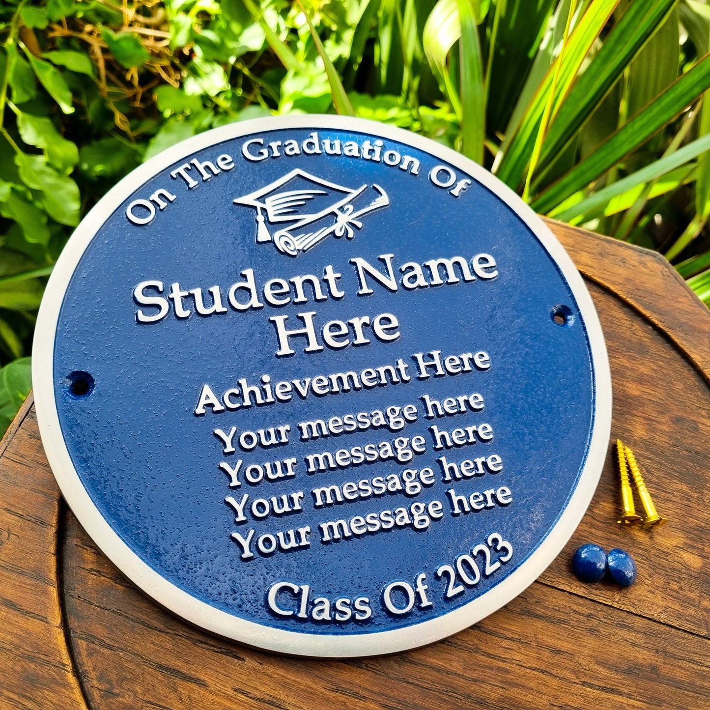 Personalised Blue Plaque 200mm (8") - The Metal Foundry