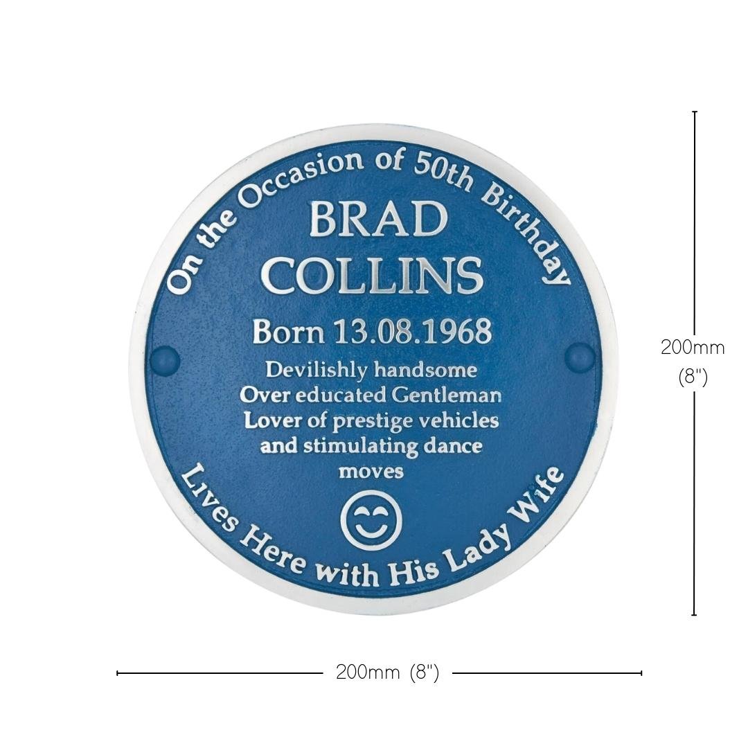 Personalised Blue Plaque 200mm (8") - The Metal Foundry