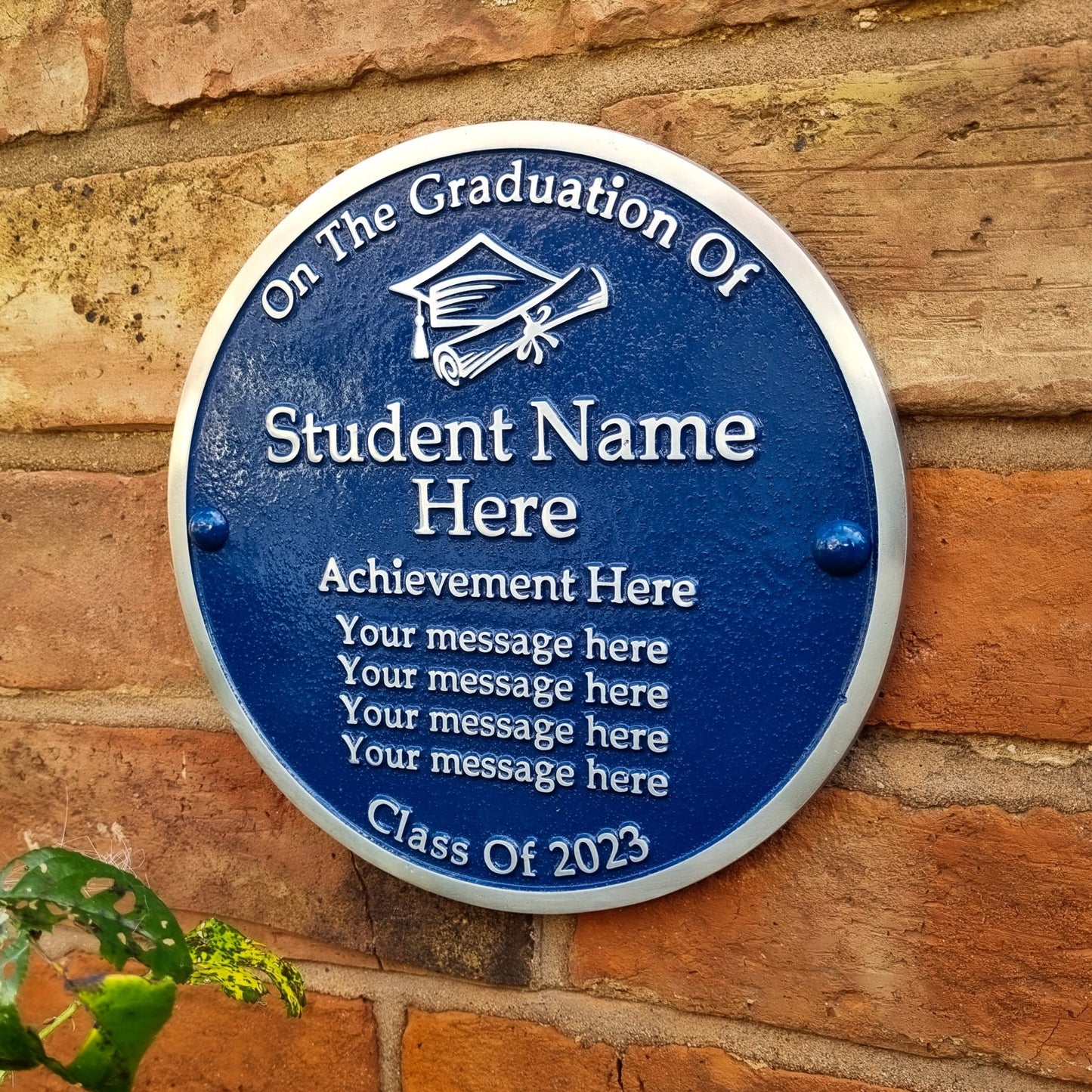 Personalised Blue Plaque 200mm (8") - The Metal Foundry