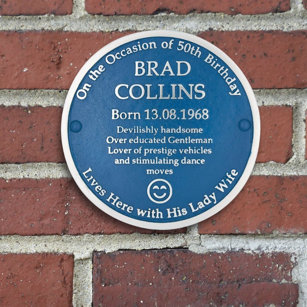 Personalised Blue Plaque 300mm (12") - The Metal Foundry