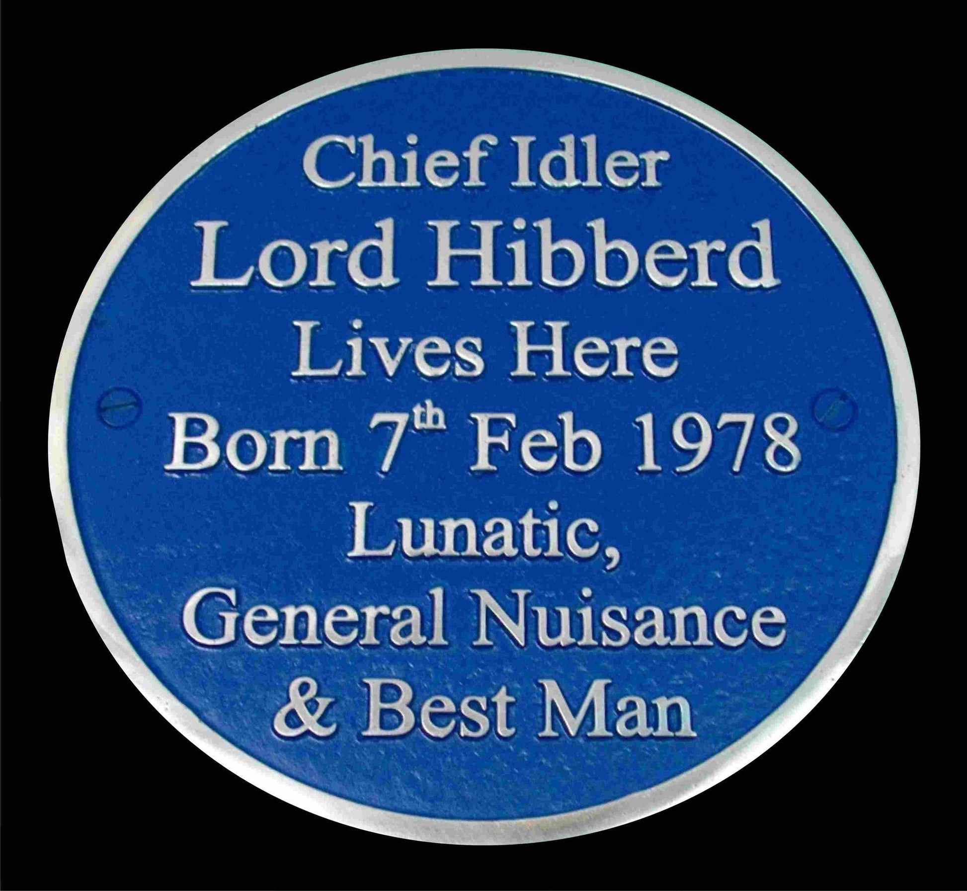 Personalised Blue Plaque 300mm (12") - The Metal Foundry