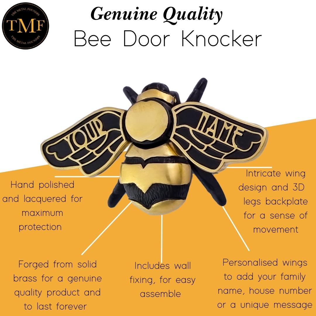 Personalised Bumble Bee Door Knocker - The Metal Foundry