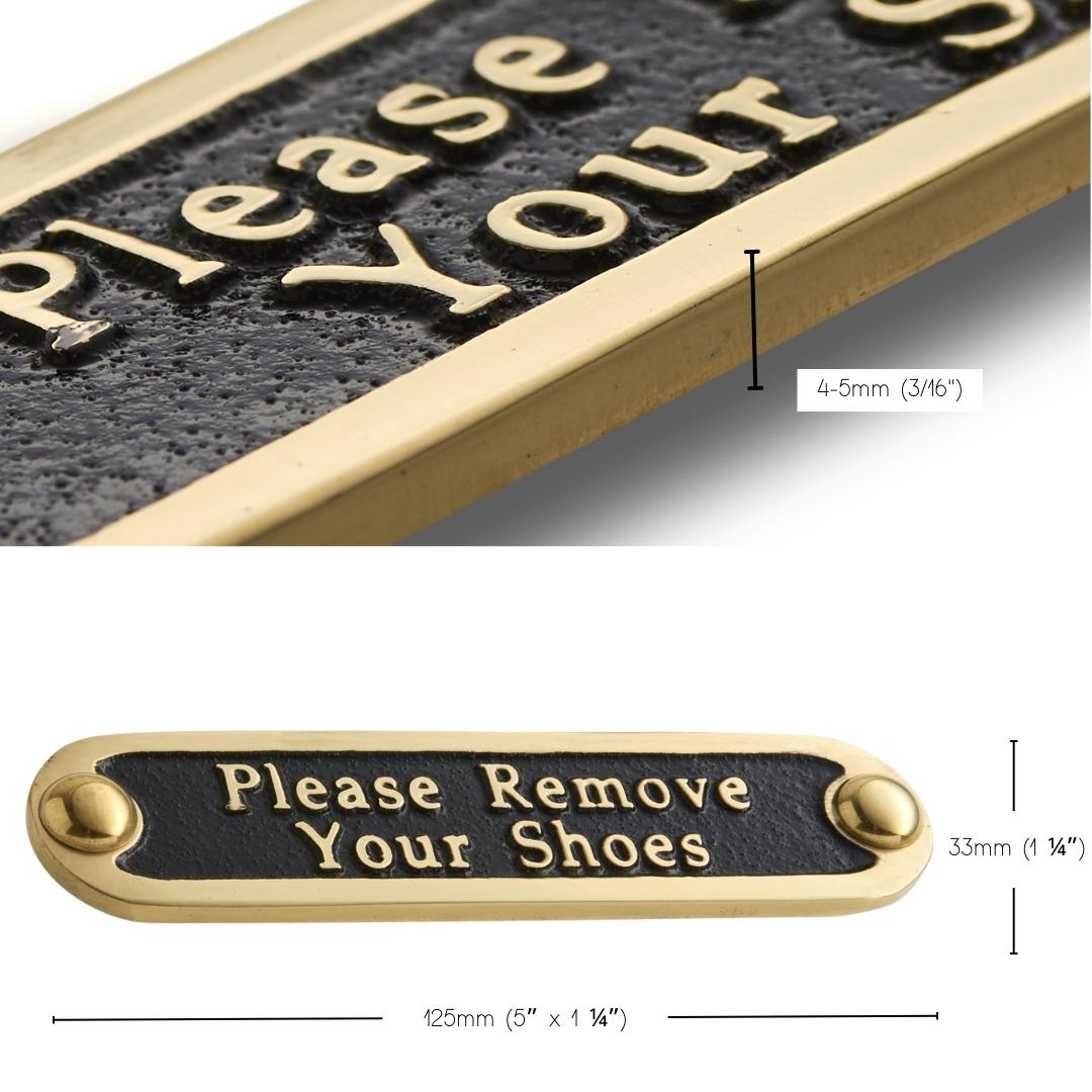 'Please Remove Your Shoes' Sign - The Metal Foundry