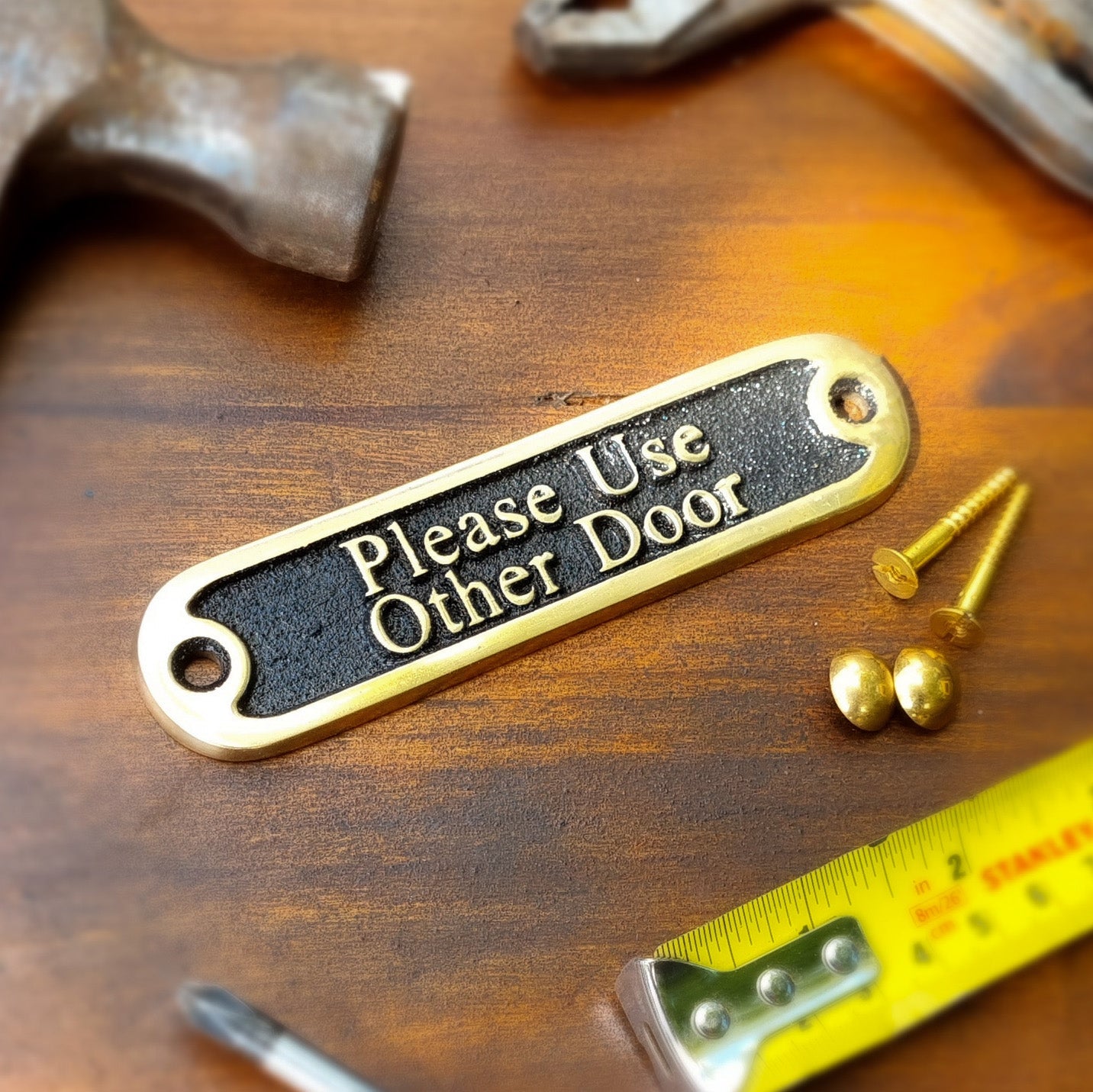 'Please Use Other Door' Sign - The Metal Foundry
