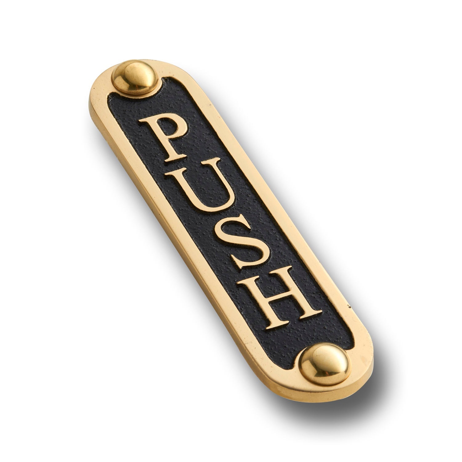 Brass 'PUSH' Door Sign | The Metal Foundry
