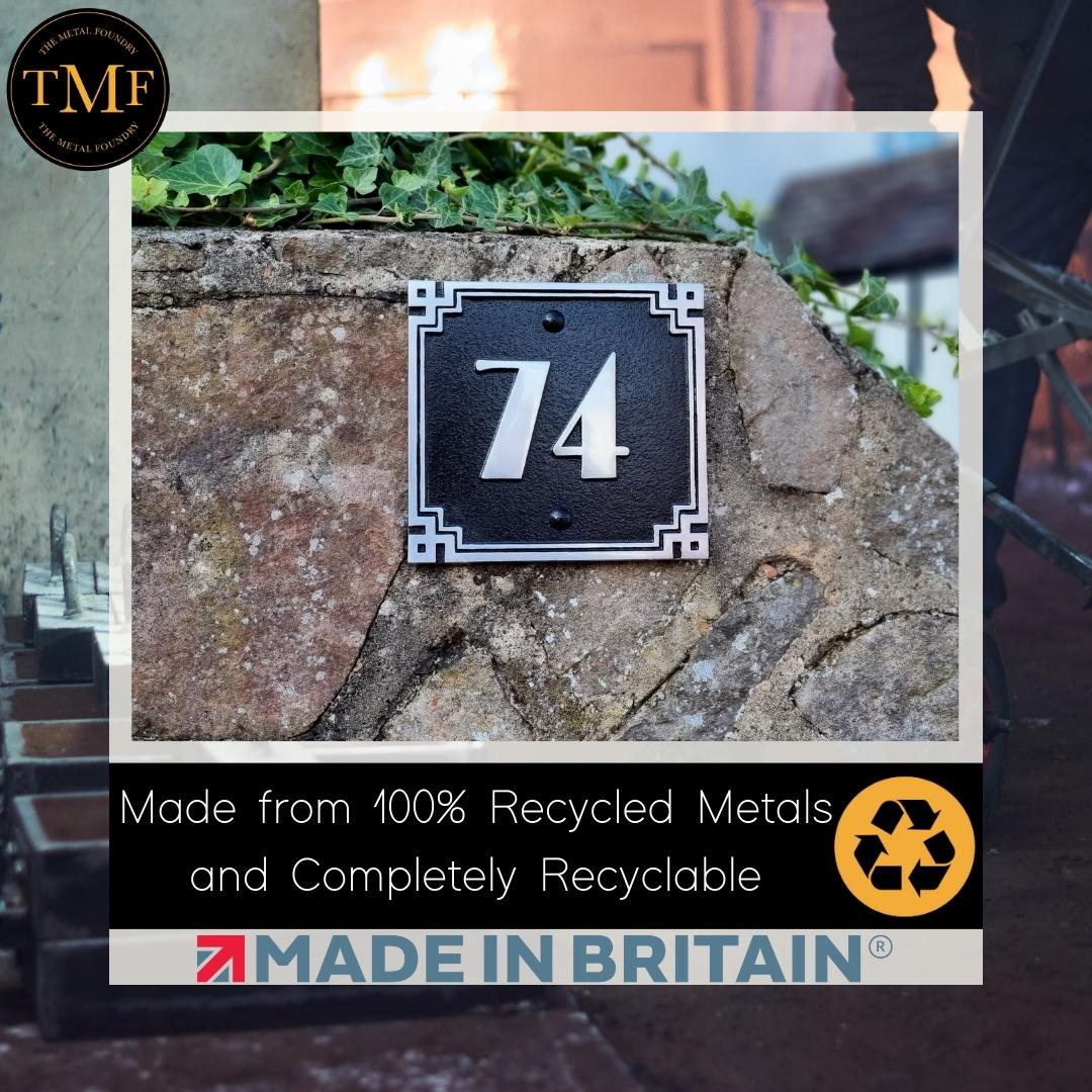 Regular Cubic Art Deco House Number Sign - The Metal Foundry