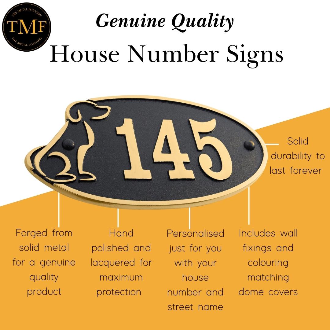 Regular Dog Lovers House Number Sign - The Metal Foundry