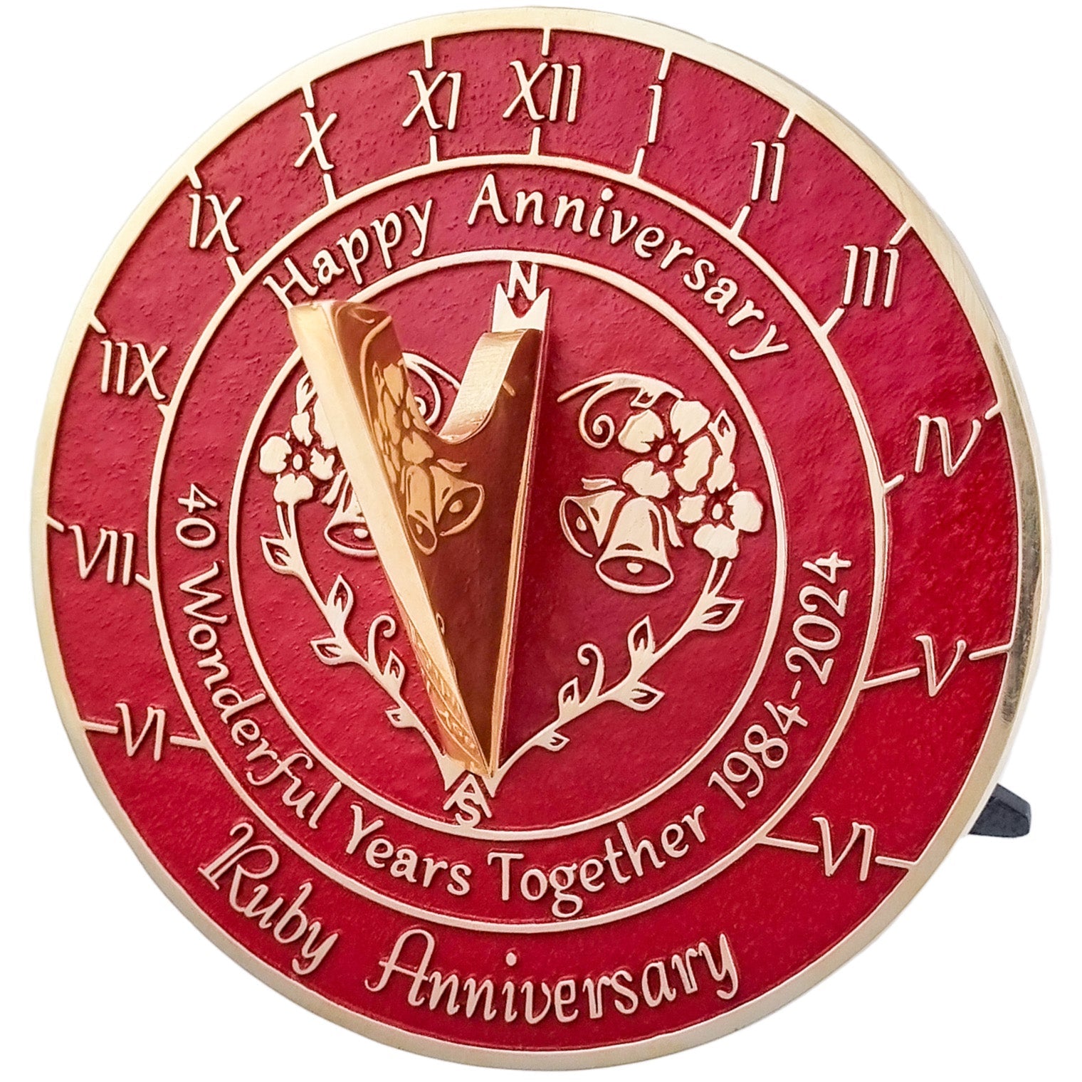 Ruby 40th Anniversary Sundial Gift - The Metal Foundry