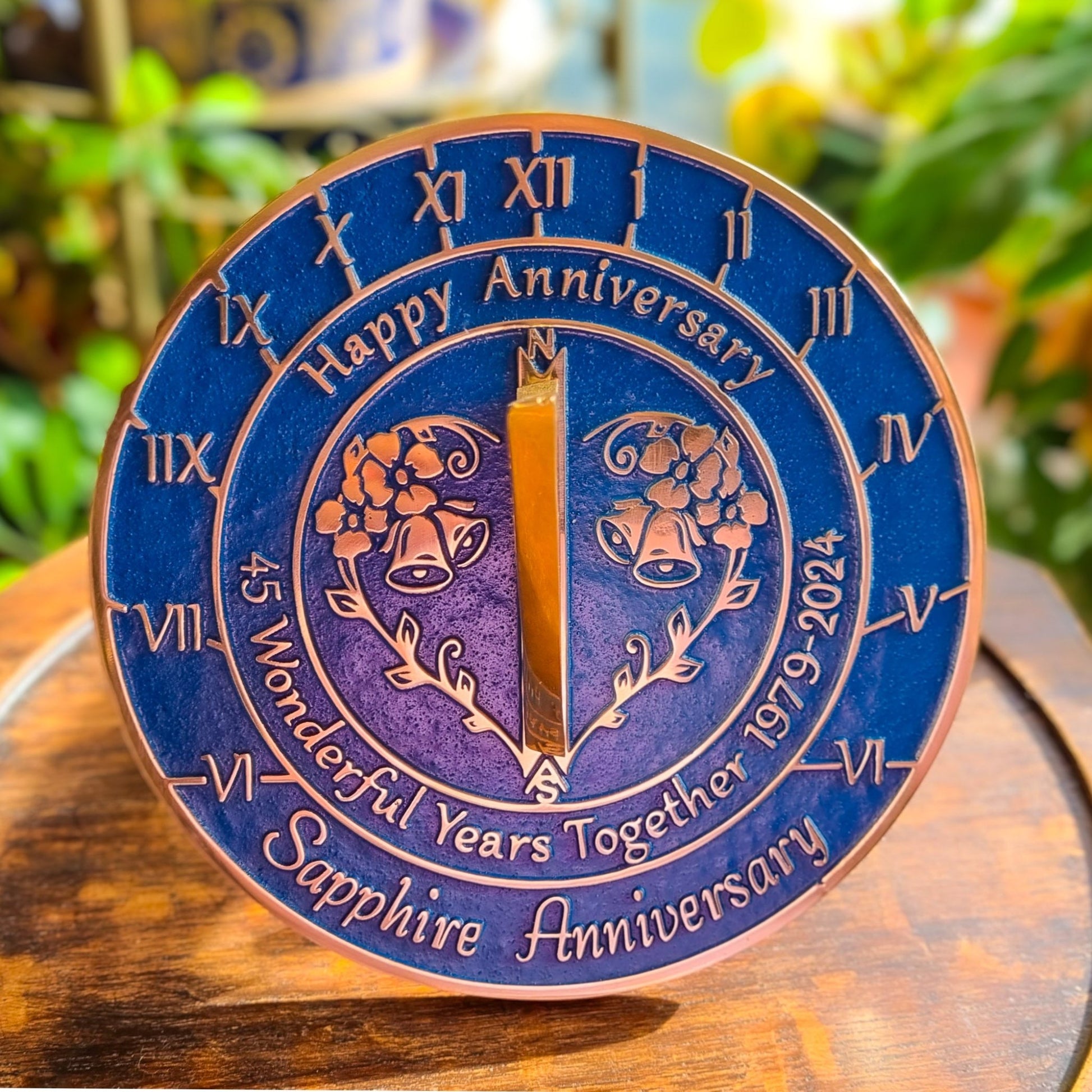 Sapphire 45th Anniversary Sundial Gift - The Metal Foundry