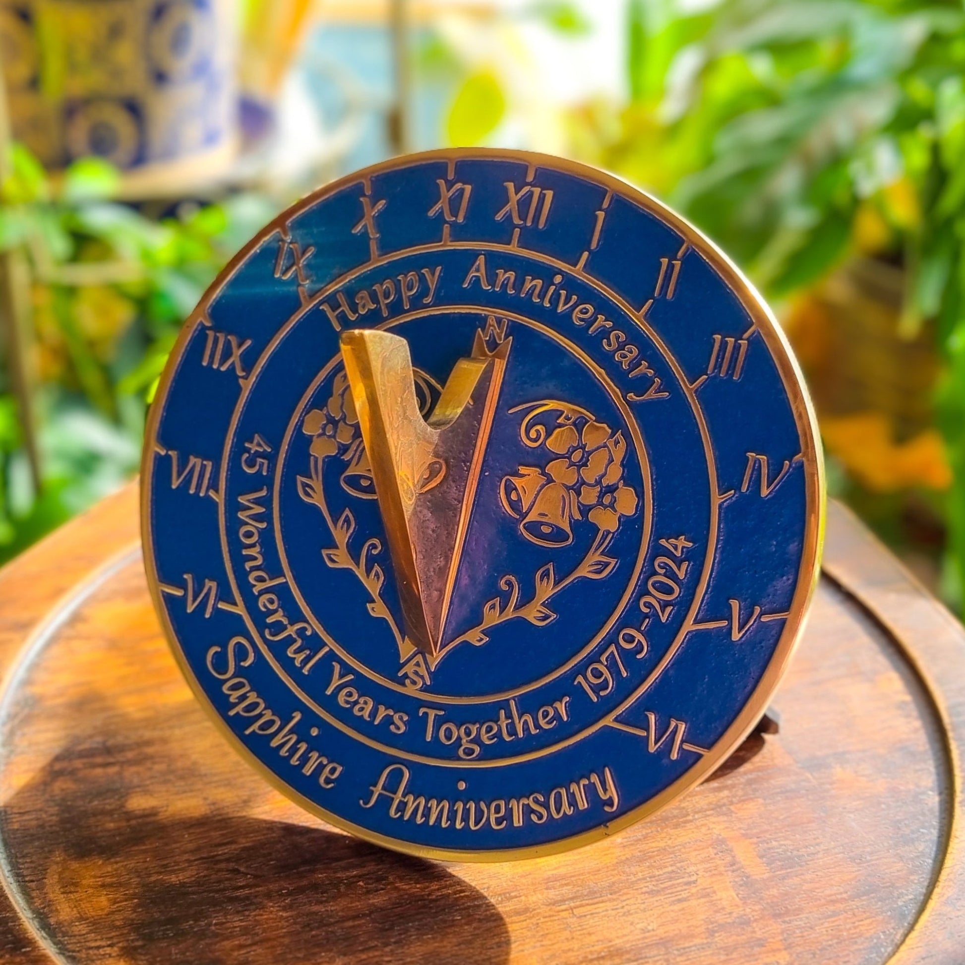 Sapphire 45th Anniversary Sundial Gift - The Metal Foundry