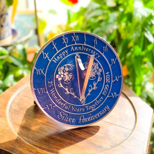 Silver 25th Anniversary Sundial Gift - The Metal Foundry