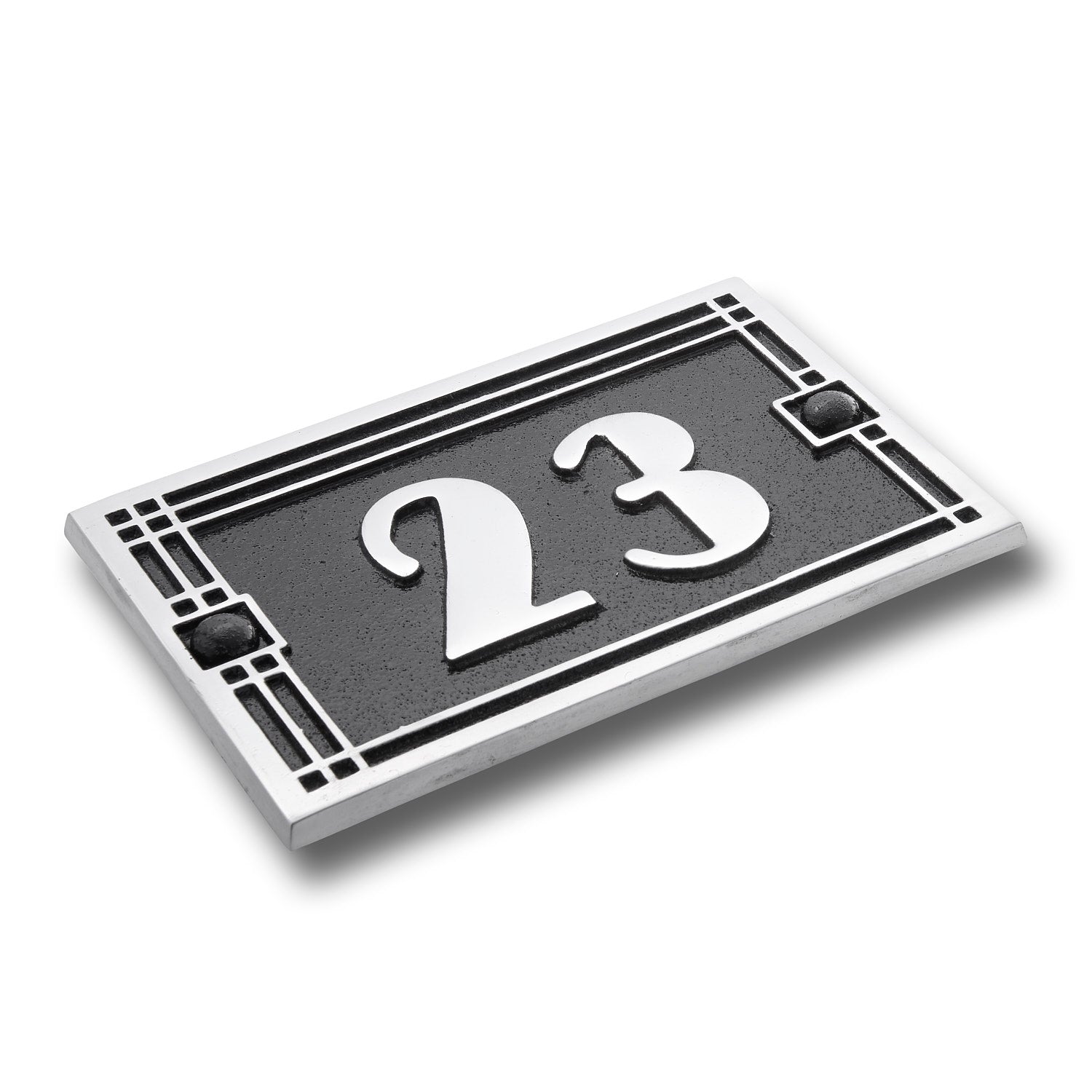Small Linear Art Deco House Number Sign - The Metal Foundry