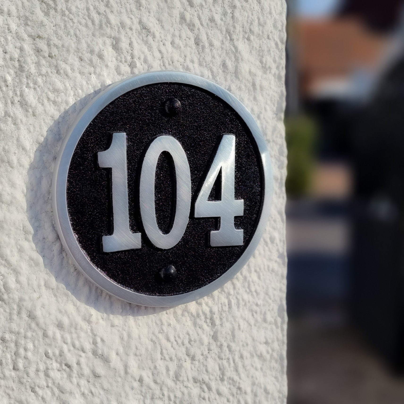 Small Round Modern Style House Number Sign - The Metal Foundry