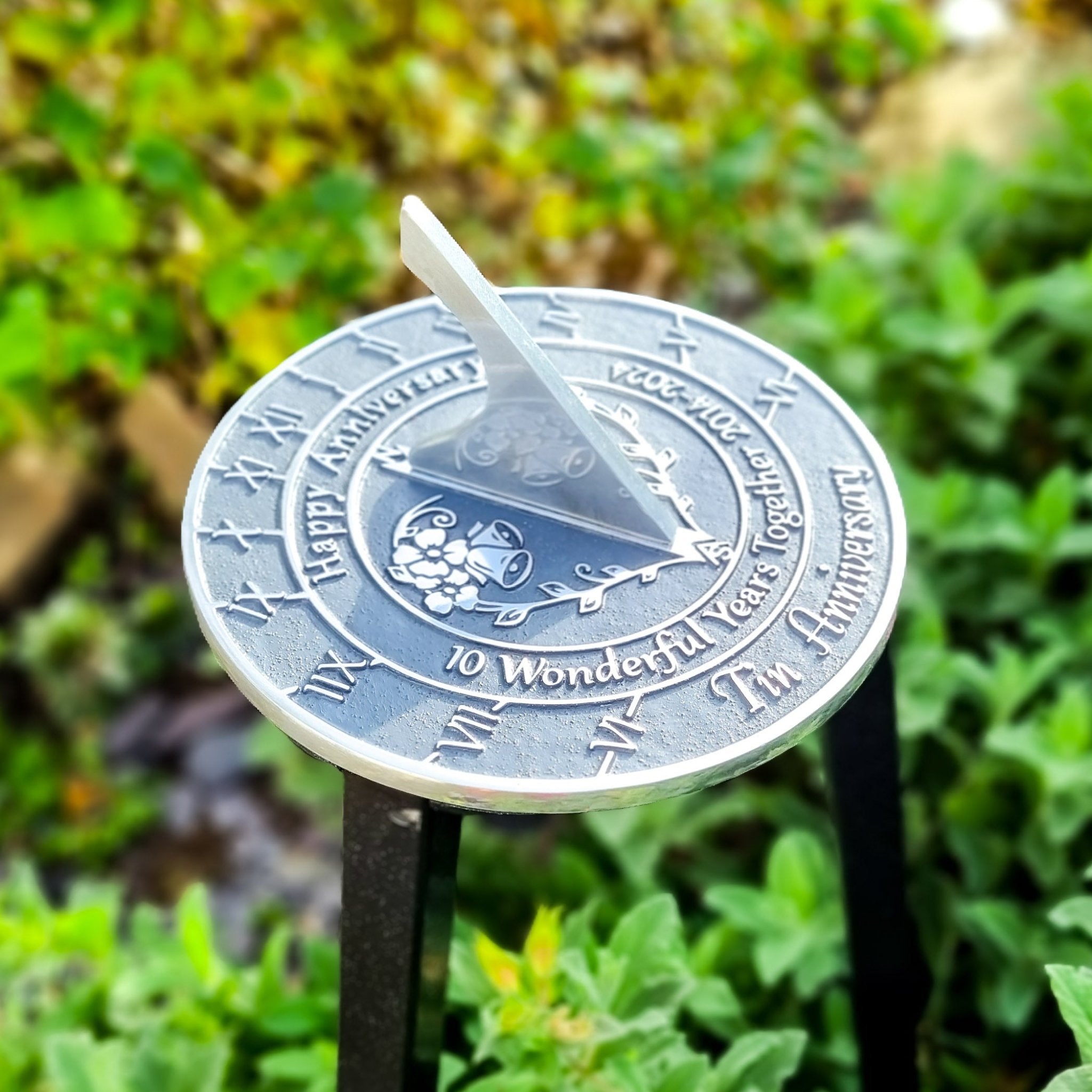 Tin 10th Anniversary Sundial Gift - The Metal Foundry