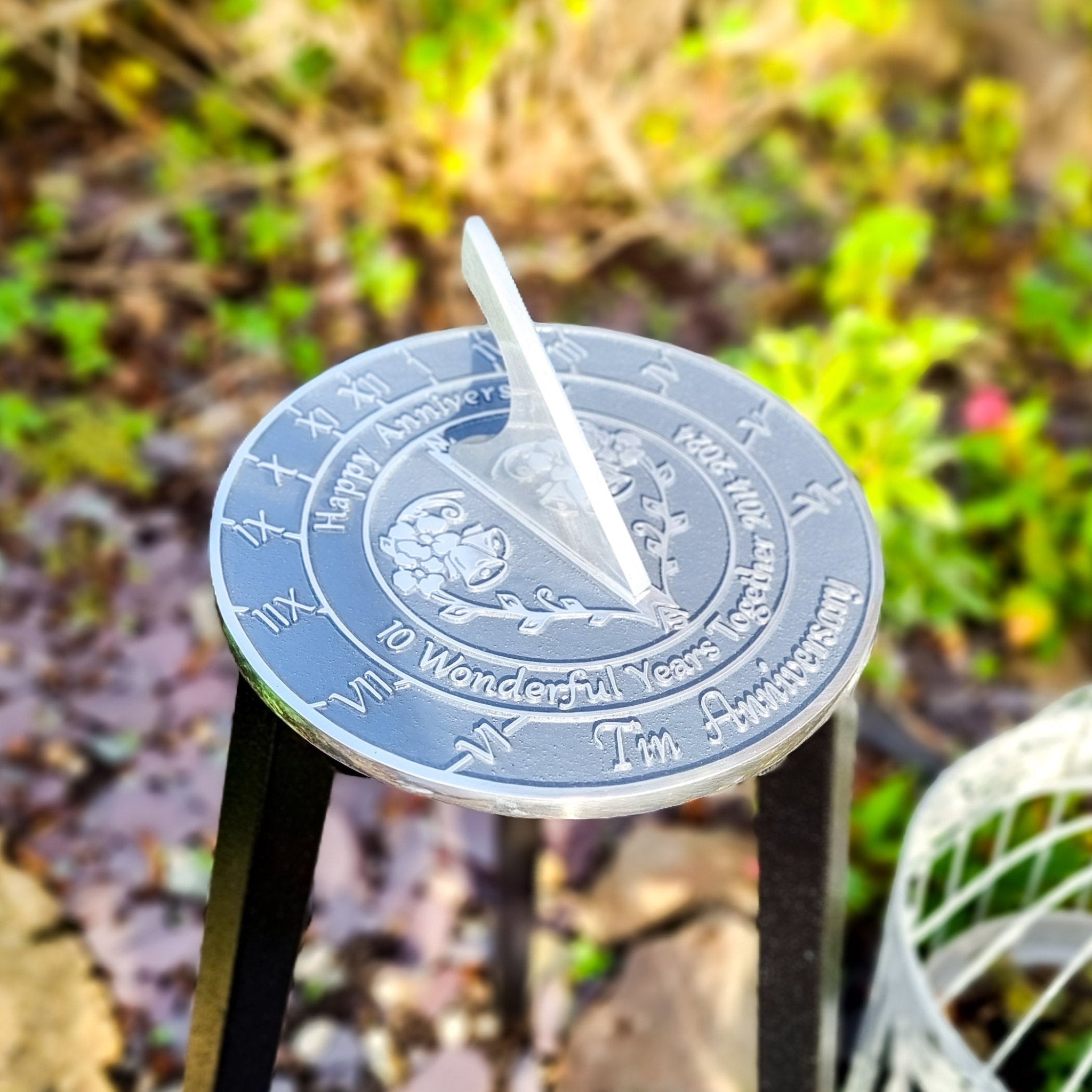Tin 10th Anniversary Sundial Gift - The Metal Foundry