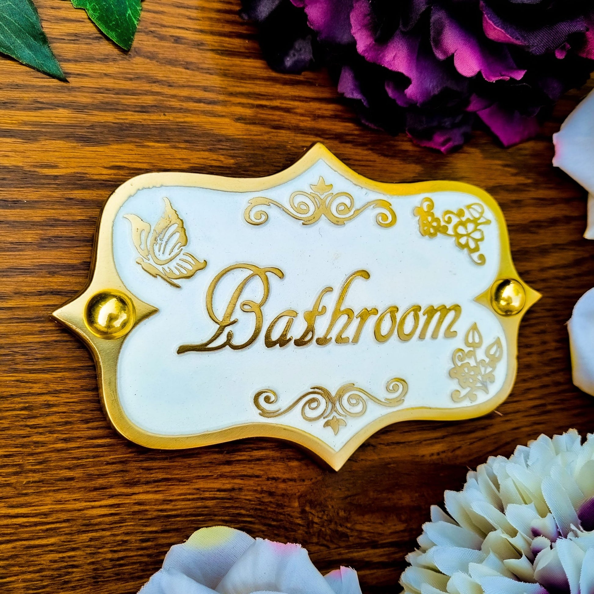 Vintage metal plaque Bathroom