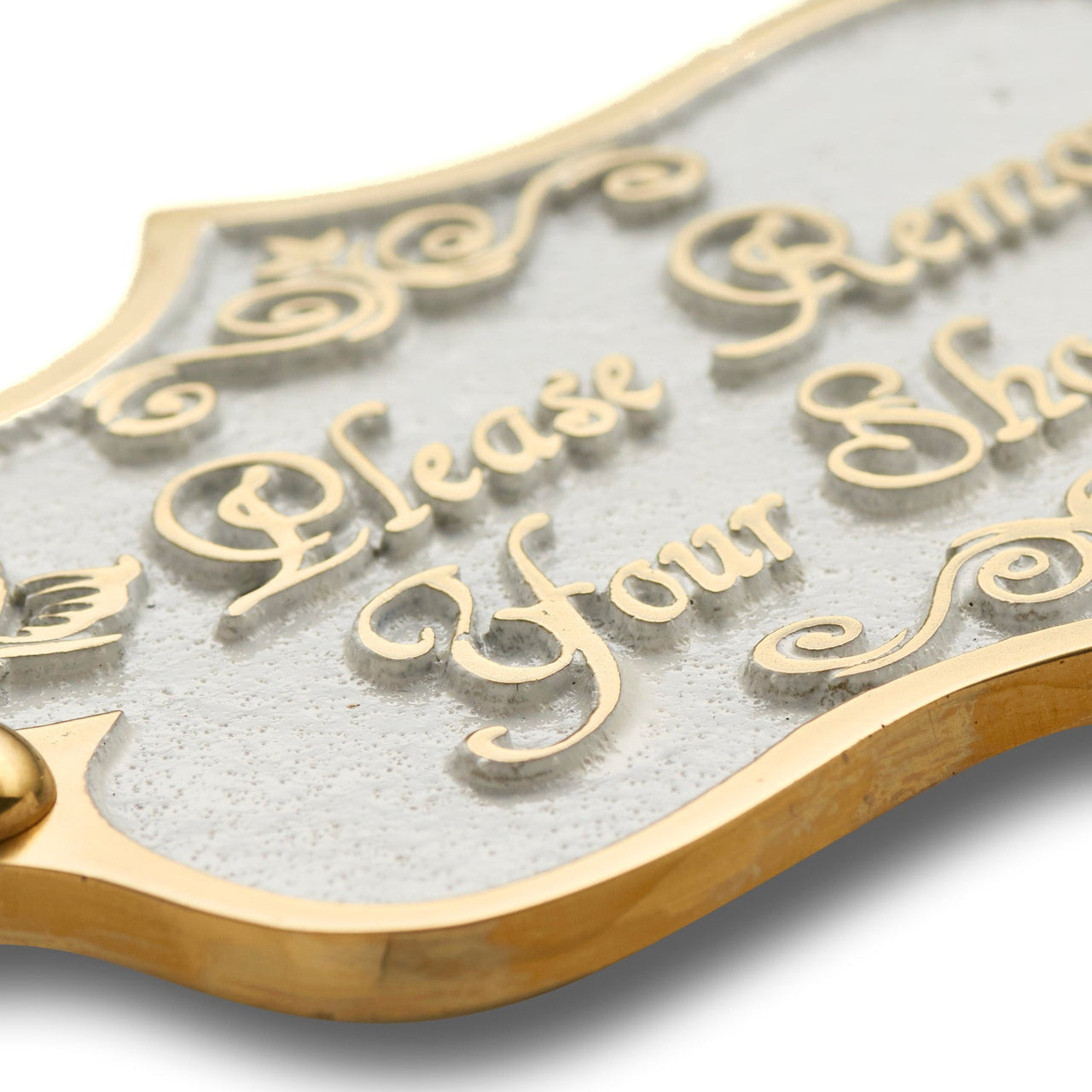 Vintage 'Please Remove Your Shoes' Sign - The Metal Foundry