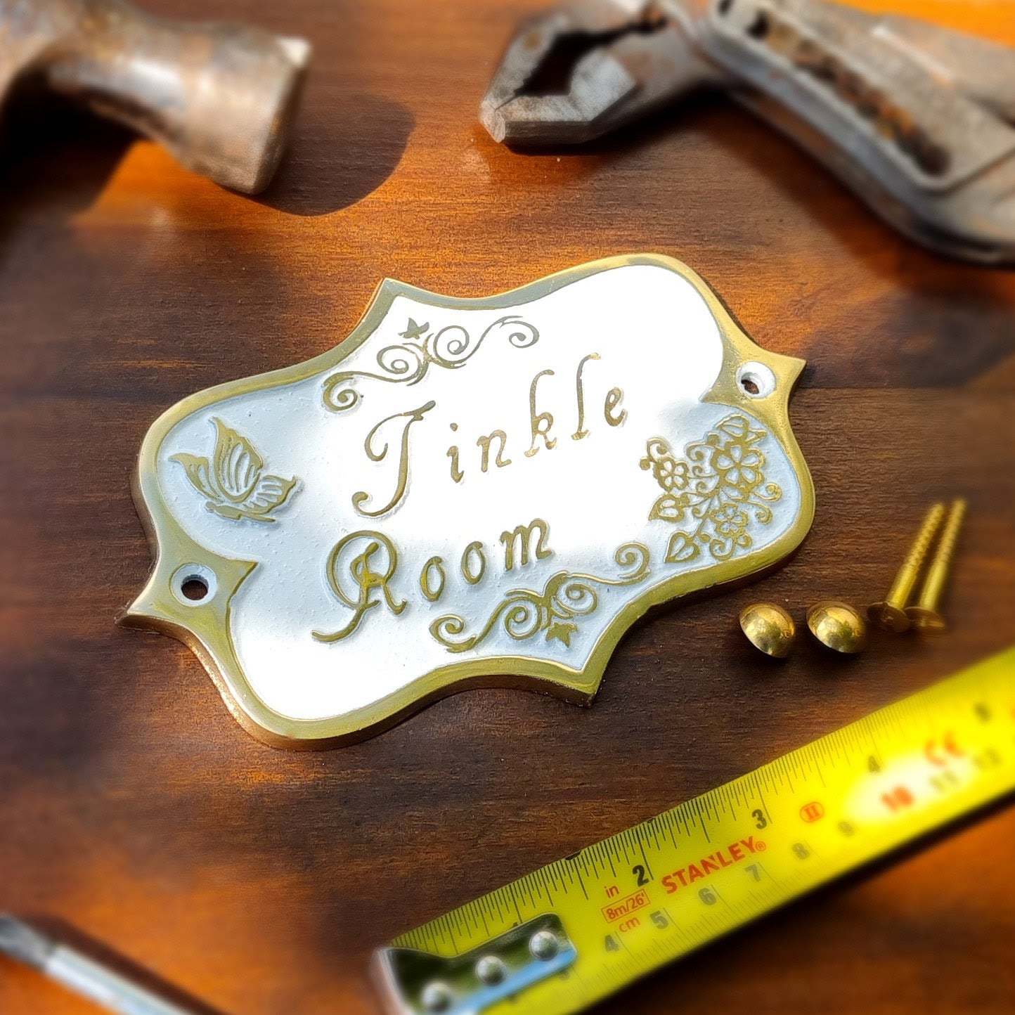 Vintage 'Tinkle Room' Sign - The Metal Foundry